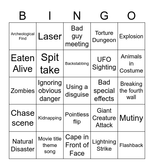 BingoFlix: I'm Gonna Git You Sucka Bingo Card