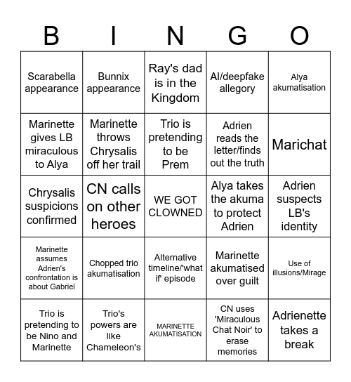 MLB S6 HEARTFIXER EP Bingo Card