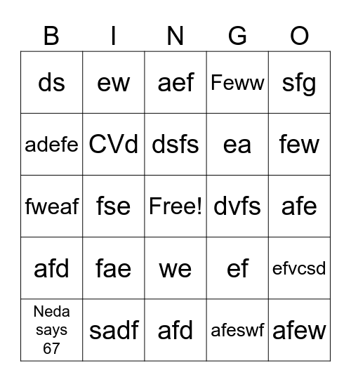 Annie Bingo Card
