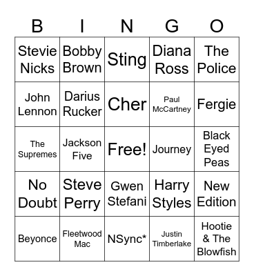 Groups & Solo Offshoots Bingo Card