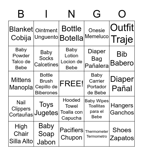 It's A Boy! Bingo Card