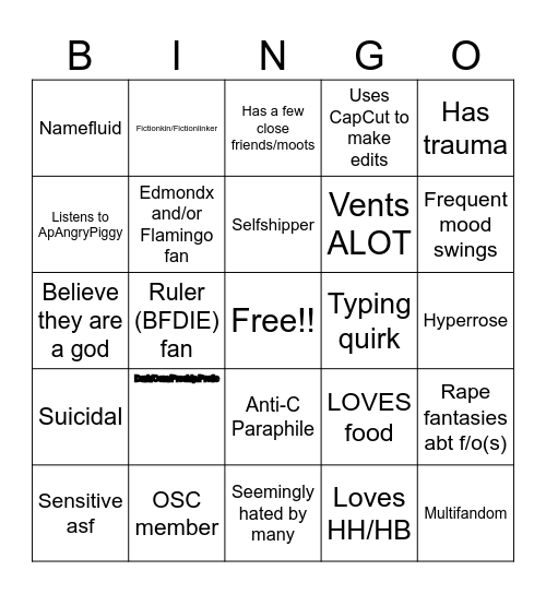 :3 Bingo Card