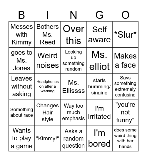 Jay Bingo Card