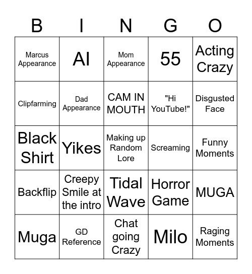 Kingsammelot Bingo Card
