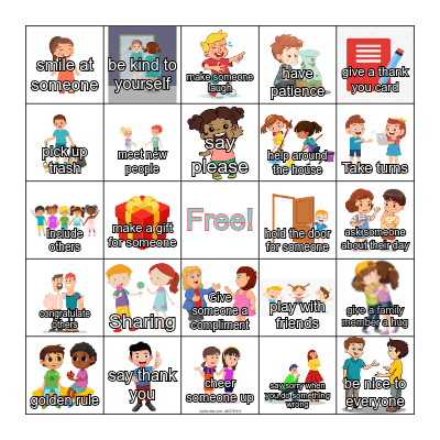 Kindness Bingo Card