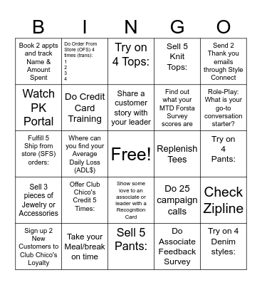 S.O.G. Bingo Card