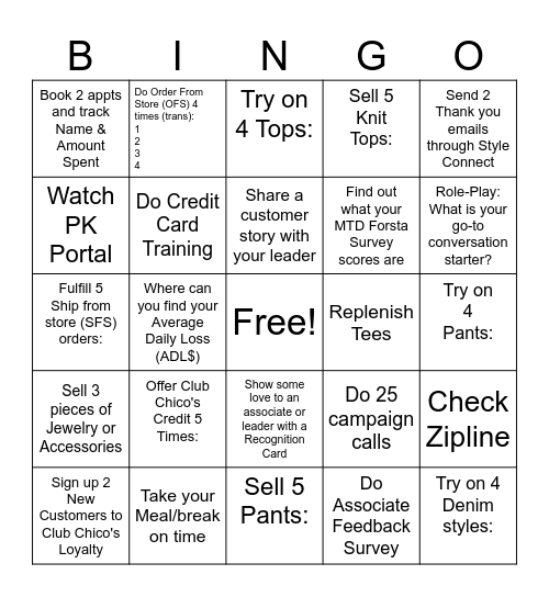 S.O.G. Bingo Card