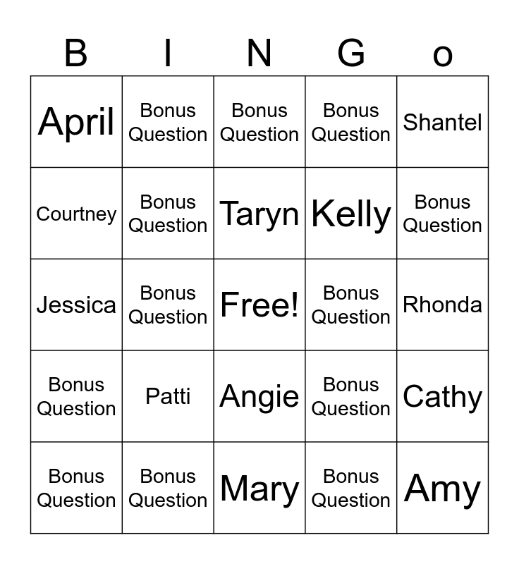 QCBT Administrative Professional Bingo Card