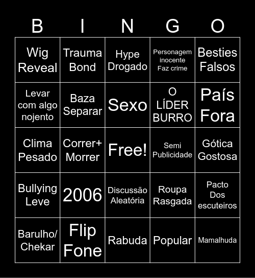 Filmes Bingo Card