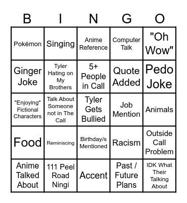 Friend Bingo Card