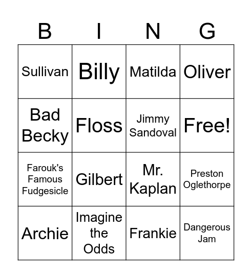 Connect the Dots Bingo Card