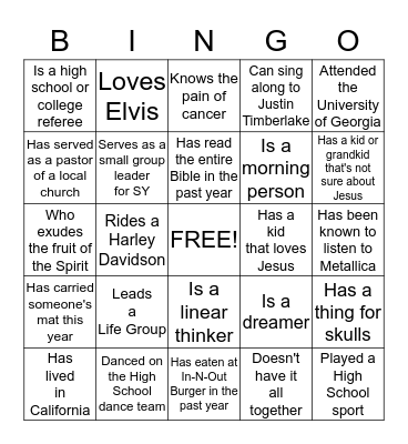 Elder Retreat Bingo Card