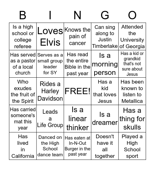 Elder Retreat Bingo Card