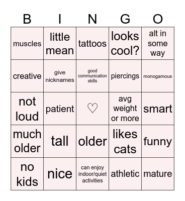 bunny’s type ♡ Bingo Card
