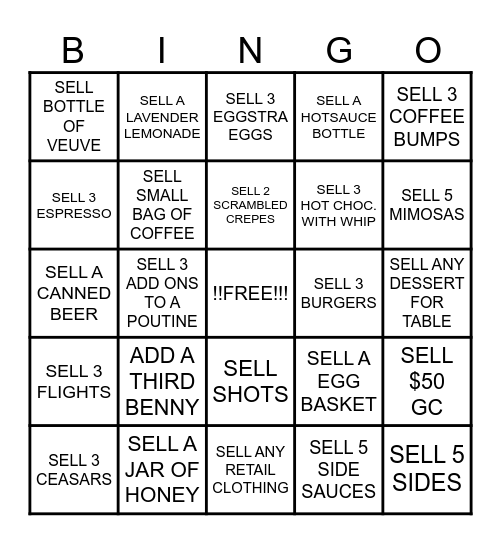 SERVER BINGO Card