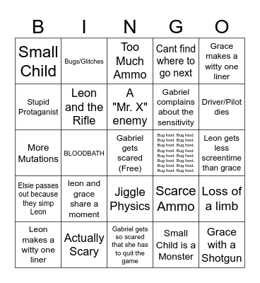 RE9 for the rebel Bingo Card