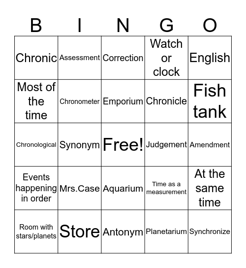 Bryn's Bingo Card
