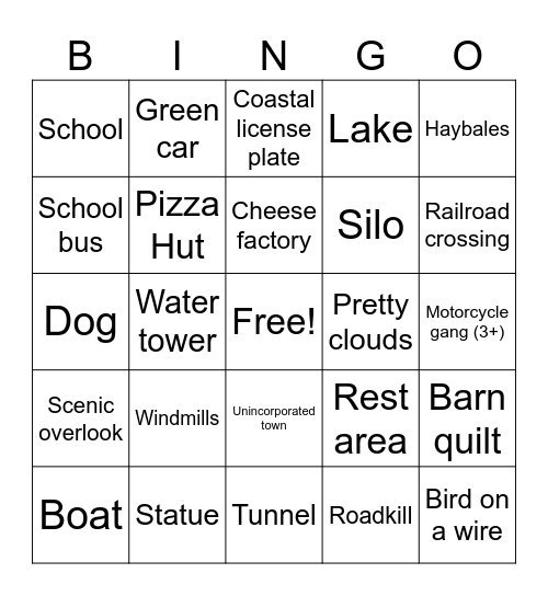 Alternative Spring Break 2026 Bingo Card