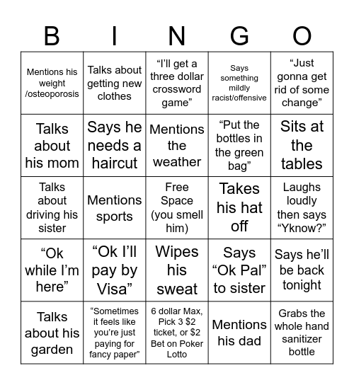 Jantz Bingo Card