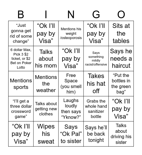 Jantz Bingo Card