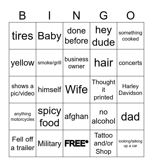 Mike Phrases Bingo Card