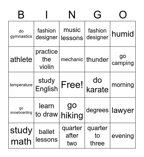 Bingo Card
