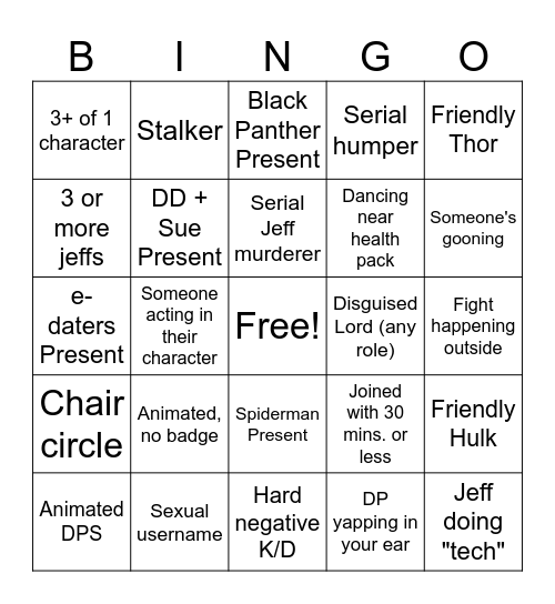 𝘿𝙤𝙤𝙢 𝙈𝙖𝙩𝙘𝙝 𝘽𝙞𝙣𝙜𝙤! Bingo Card
