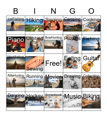 Hobbies Bingo Card