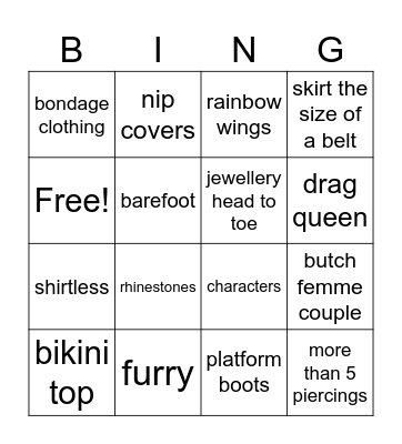 mardi gras Bingo Card