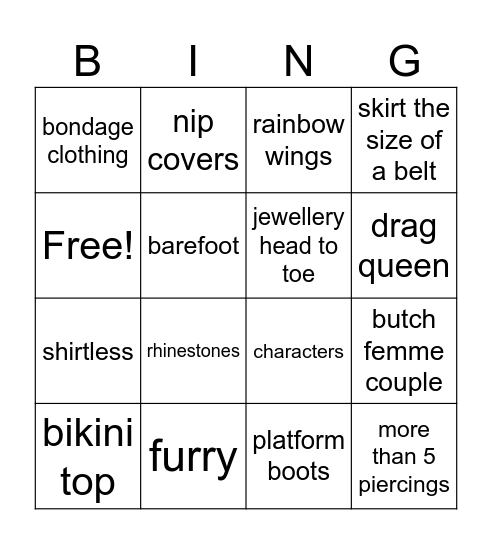 mardi gras Bingo Card