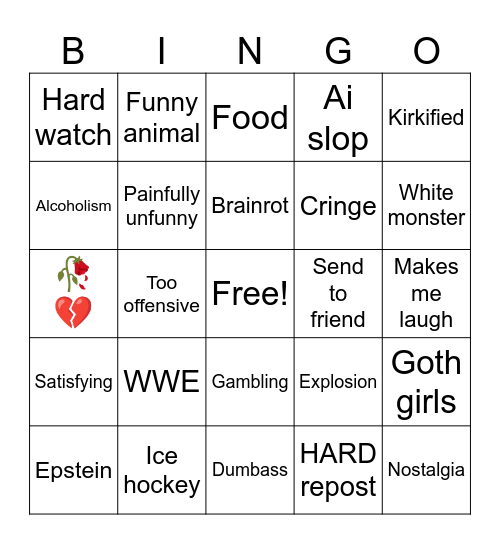 INSTAGRAM REELS Bingo Card