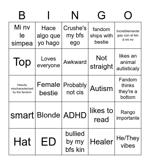 KINNIE BINGO Card