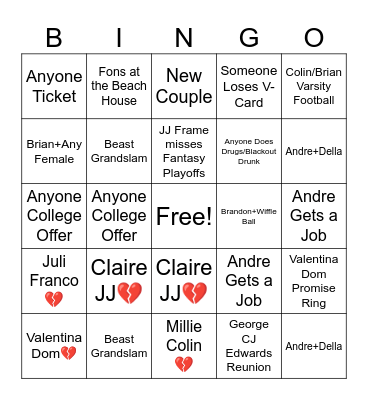 Stinkers ‘26 Bingo Card