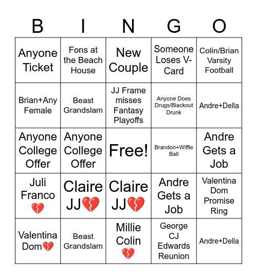 Stinkers ‘26 Bingo Card