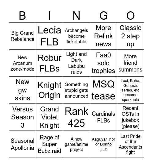 GBF 2026 Stream Bingo Card