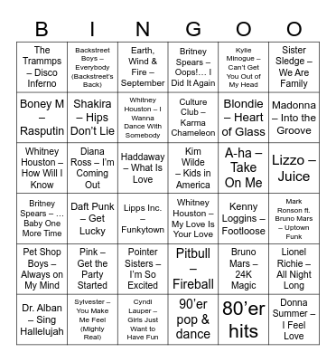 Disco Bingo Marts 2026 Bingo Card