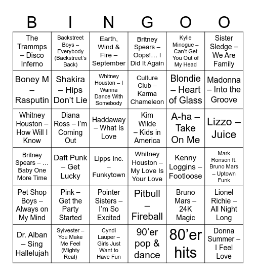 Disco Bingo Marts 2026 Bingo Card