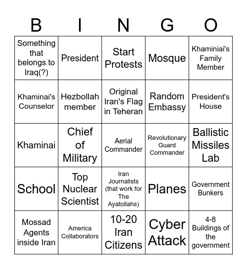 #1 yad raw Bingo Card