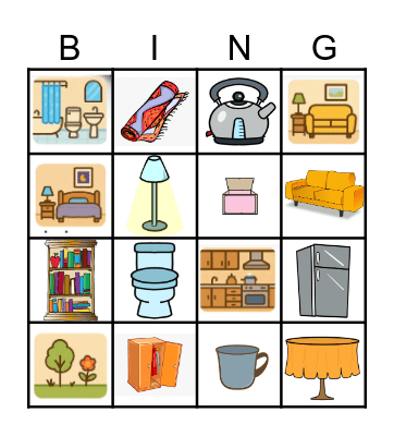 Furniture/Rooms of a House Bingo Card