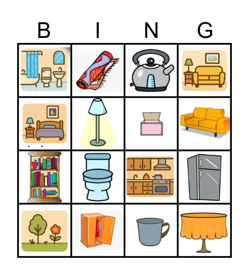 Furniture/Rooms of a House Bingo Card