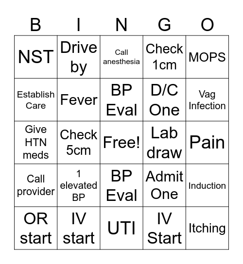 Triagingo Bingo Card