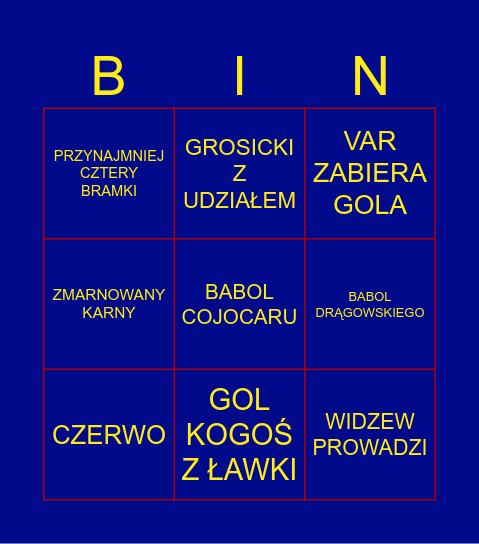POGOŃ Bingo Card