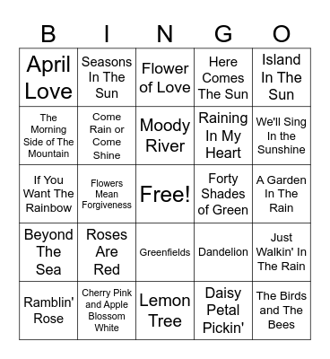 Spring Bingo Card