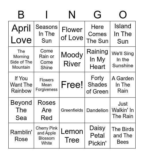 Spring Bingo Card