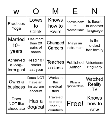PAJAMAS & PEARLS BRUNCH BINGO Card