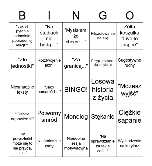 Tomasz Roszkowski Fizyka Bingo Card