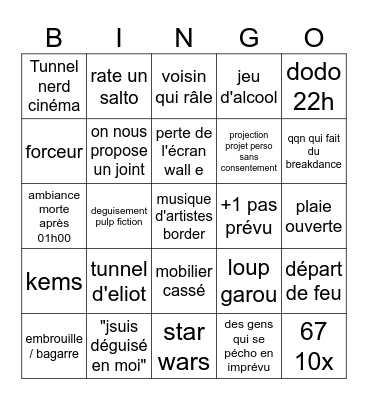 chiant /10 Bingo Card