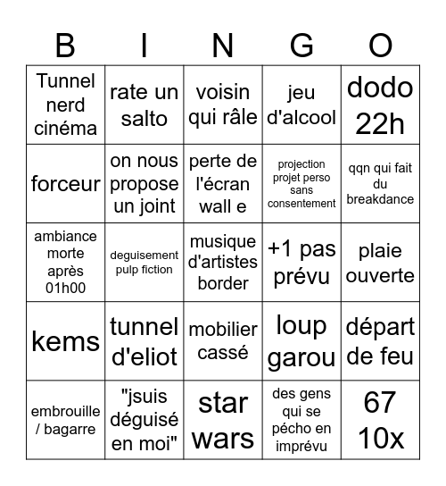 chiant /10 Bingo Card