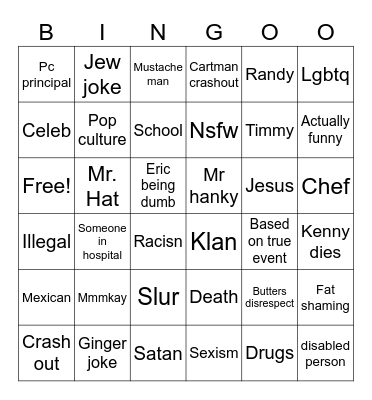 Duckys southpark bingo Card