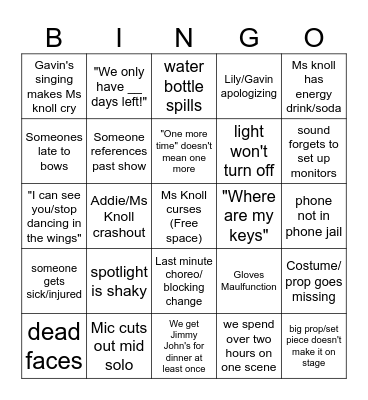 Tech Week Bingo Card